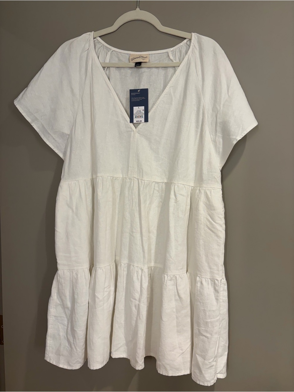 Universal Thread White V-Neck Tiered Mini Dress - Picture 5 of 7
